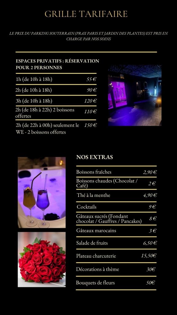 Tarifs Le Mirage SPA